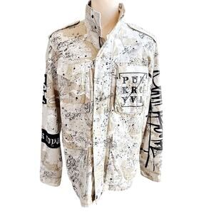 Punk Royal Camo Jacket Mens sz L White Sand All Over Print M65 Streetwear Field